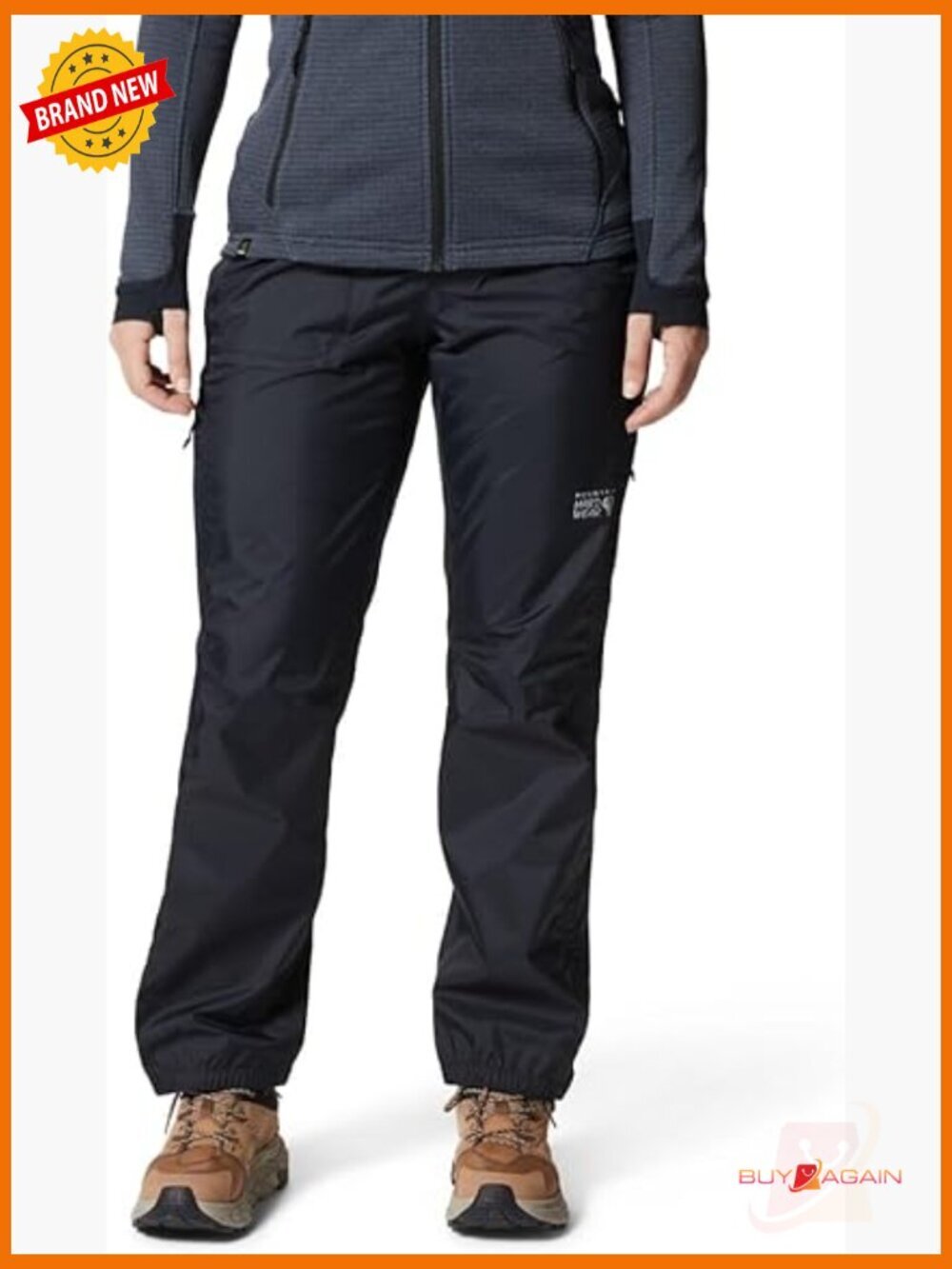 Waterproof Hiking Pant 3-Layer Shell Elastic Waist Packable